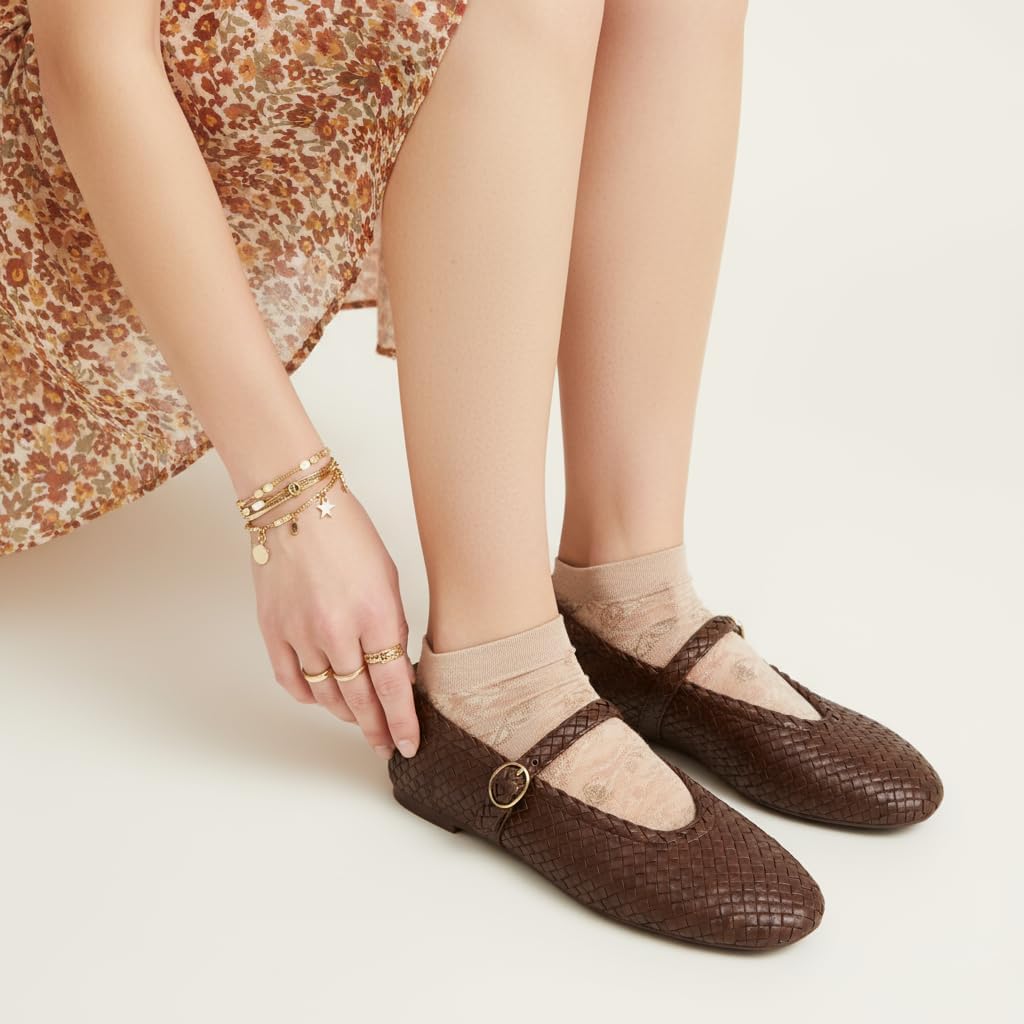 CUSHIONAIRE Bistro Mary Jane Flats for Women, Woven Ballet Flats Shoes with Strap and Memory Foam for All-Day Comfort - Image 7
