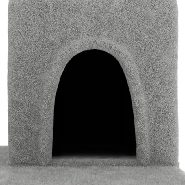 Foto 4 de 7 de vidaXL Rascador para Gatos con Postes de sisal Gris Claro 154 cm
