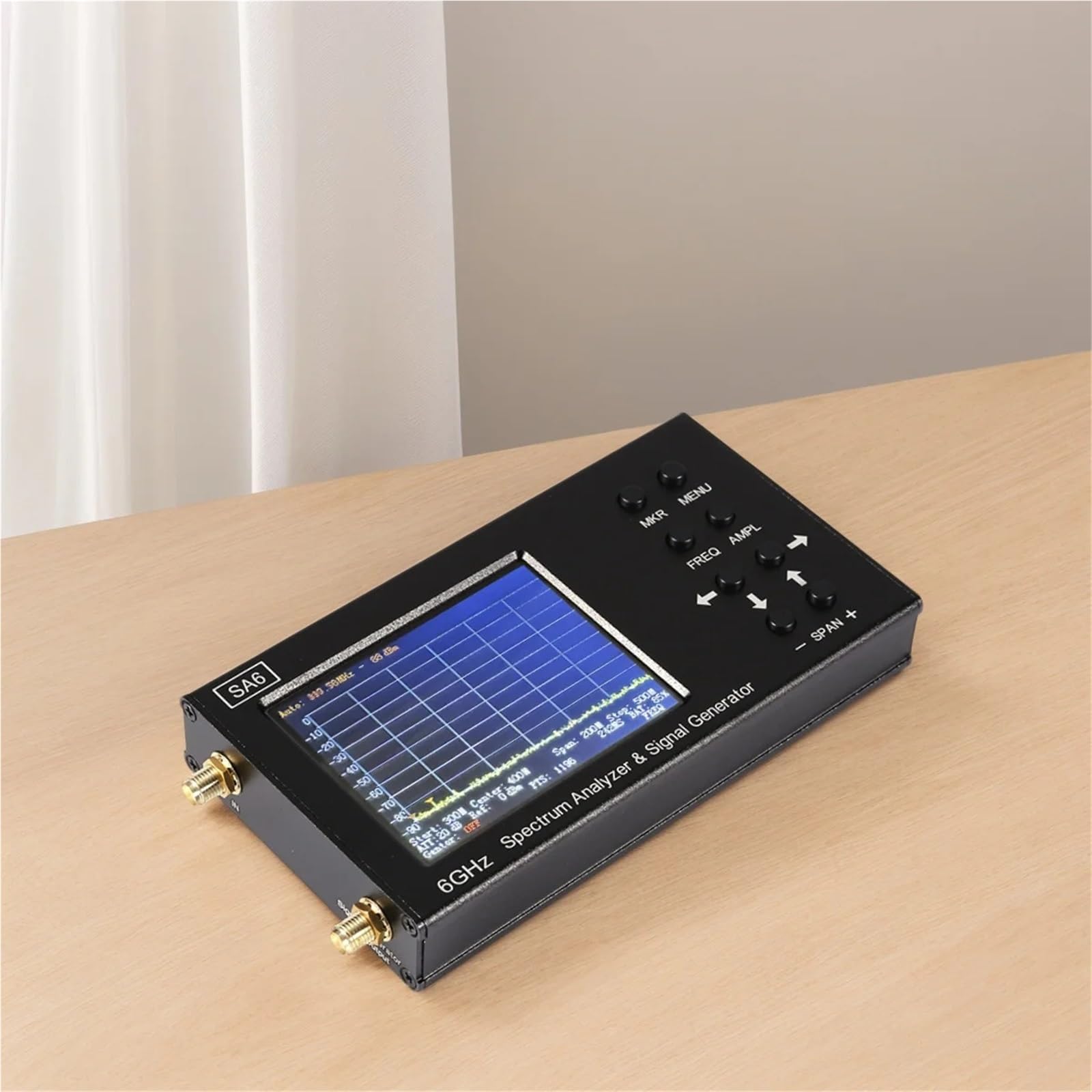 Analizzatore di Spettro Portatile SA6, Multifunzione, generatore di Segnale da 35 a 6200 MHz, Tester Touch Screen Riutilizzabile da 3,2 Pollici for Laboratorio