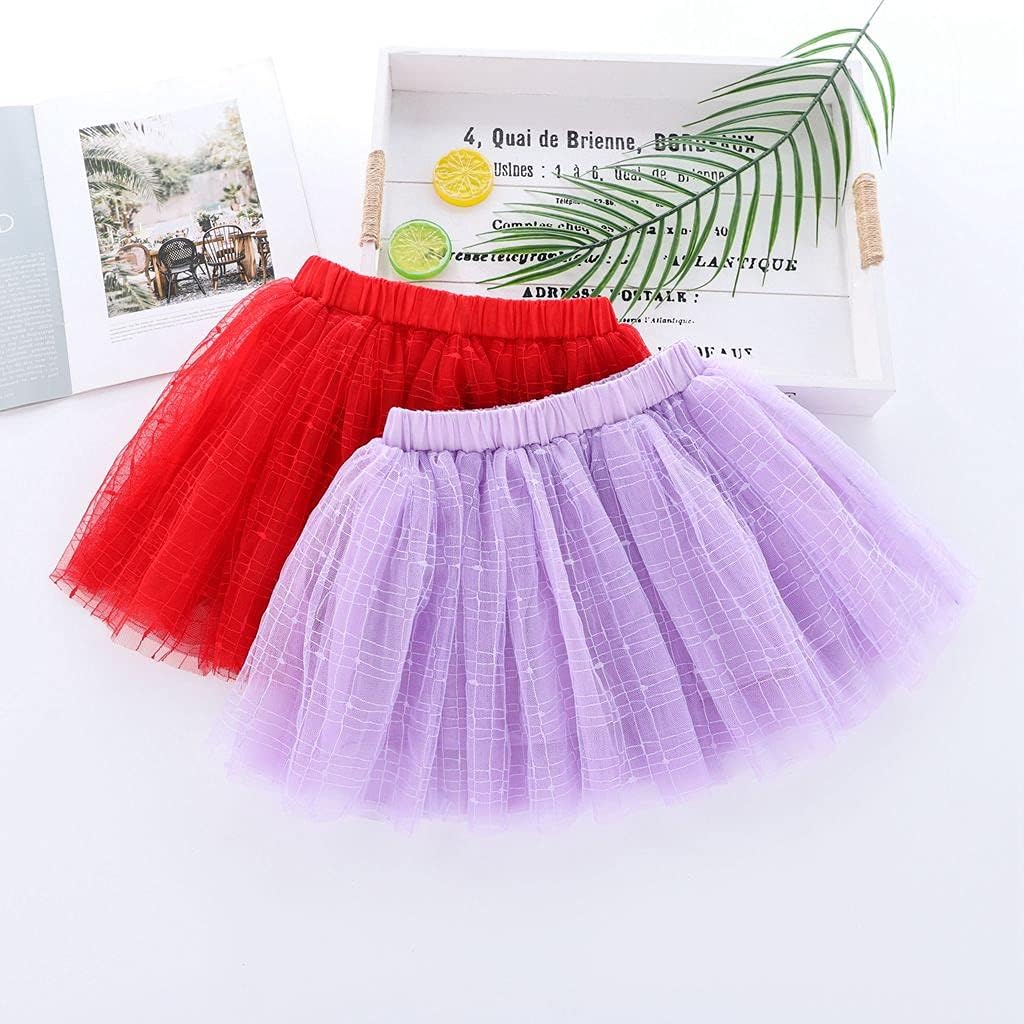 Soft Plaid Tulle Tutu Skirt for Toddlers Girls Princess Dress Up 1-10 Years