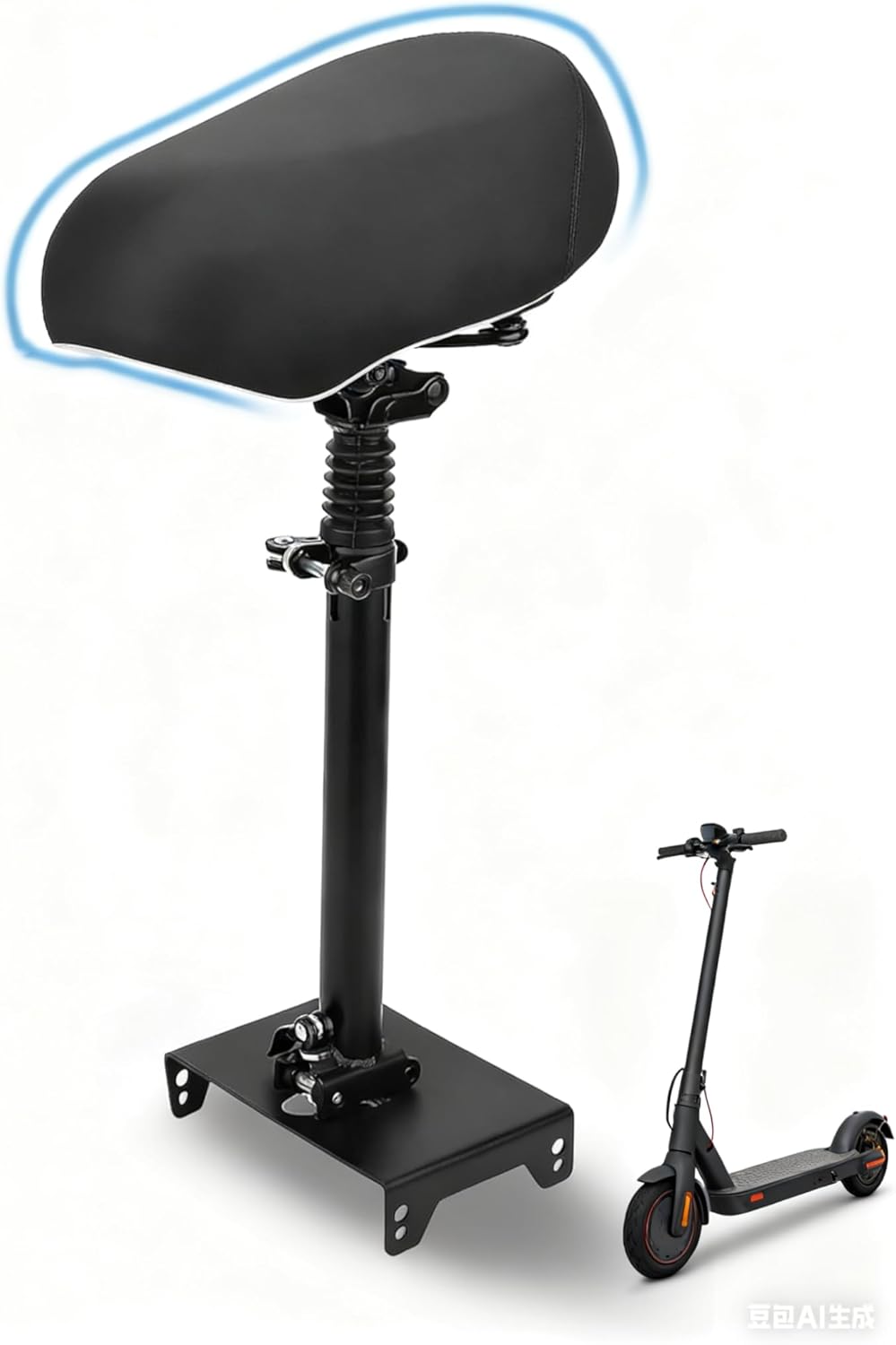 G30 Electric Scooter Seat, Adjustable Height Double Damping Comfortable Saddle, Foldable Design with Soft Sponge Cushion, 70cm to 88cm Height Range for Adults Commuting