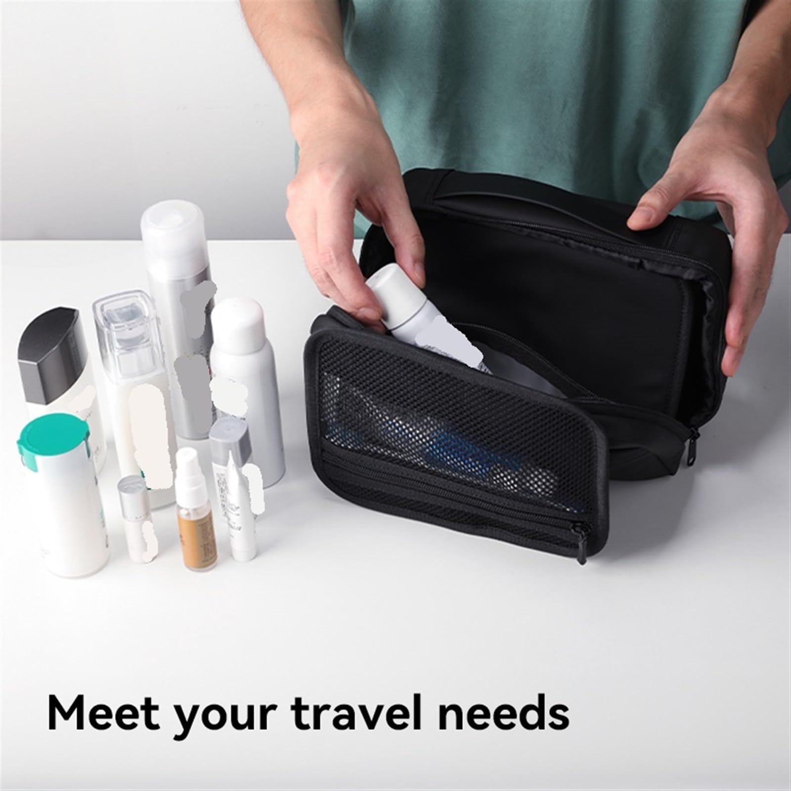 Borsa da Toilette Impermeabile Borsa da toilette viaggio Separazione asciutta e bagnata