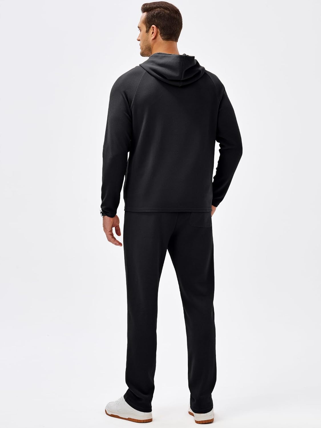 JMIERR Mens Textured Track Suits 2 Piece Set with Hoodie Sweatshirt and Sweatpants 2025 Casual Sweatsuit Set Airport Outfits - Image 3