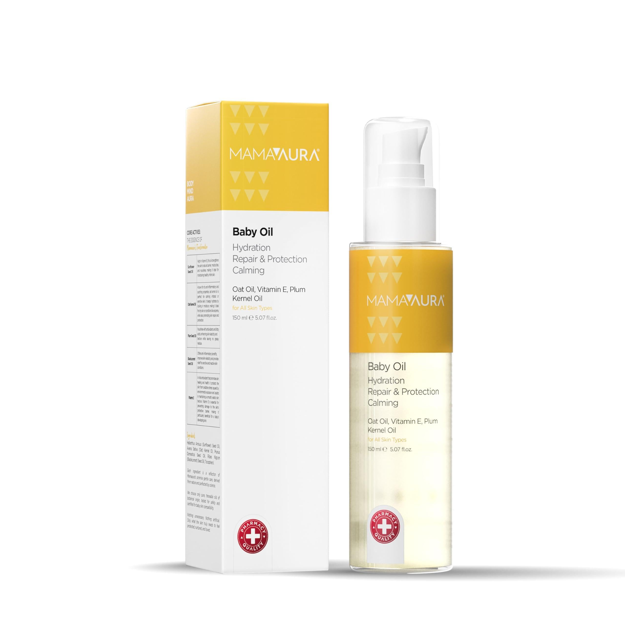 Baby Oil, Yenidoğan ve Hassas Ciltler İçin Besleyici ve Nemlendirici Bebek Yağı, 150 ml