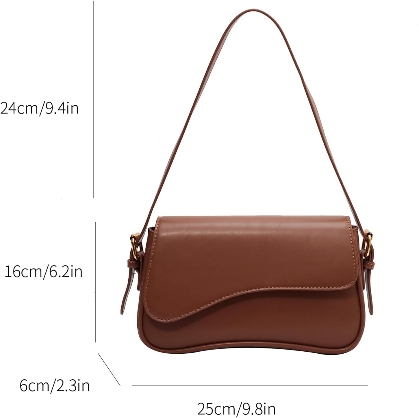 Shoulder Bag for women Y2K Crossbody Vegan Leather Purse Straps Retro Clutch Hobo Hadbags with 2 Removable - Image 4