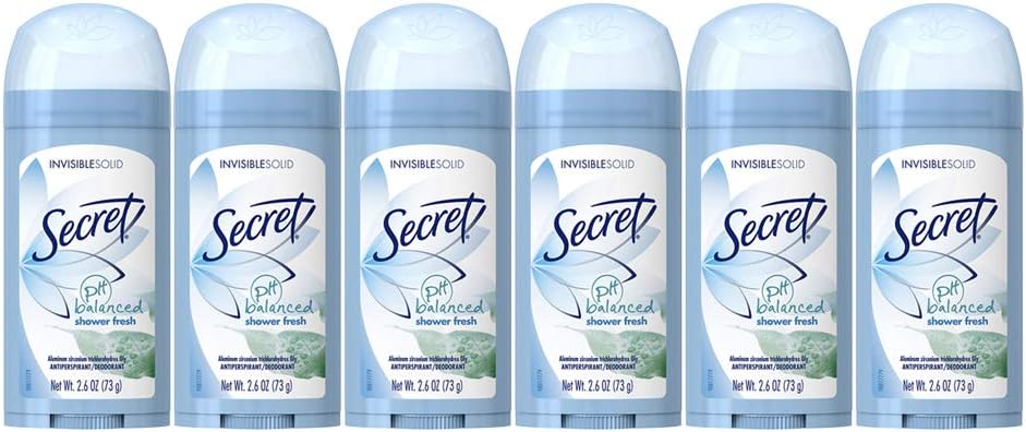 Secret Shower Fresh Invisible Solid Antiperspirant Deodorant 2.6 oz (Pack of 6)