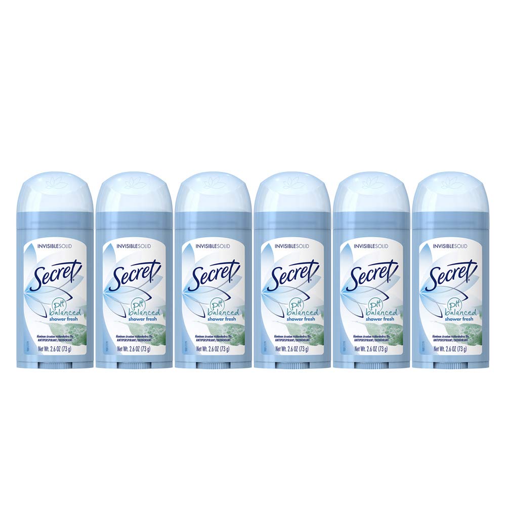 Secret Shower Fresh Invisible Solid Antiperspirant Deodorant 2.6 oz (Pack of 6)