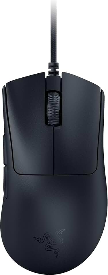 Razer Mouse para jogos DeathAdder V3 com fio: 59 g ultraleve - Sensor óptico Focus Pro 30K - Interruptores ópticos rápidos Gen-3-8K Hz HyperPolling-6 botões programáveis - Ergonômico - Cabo Speedflex
