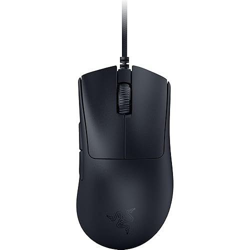 Razer DeathAdder V3 Wired Gaming Mouse: 59g Ultra Lightweight - Focus Pro 30K Optical Sensor - Fast Optical Switches Gen-3-8K Hz HyperPolling-6 Programmable Buttons -Ergonomic -Speedflex Cable- Black - Black - DeathAdder V3