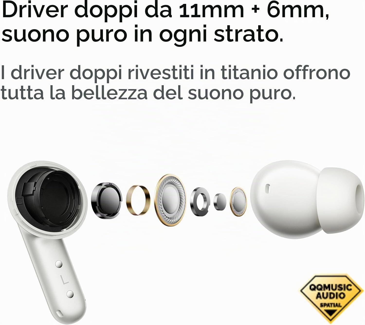 Per Honor Earbuds 4 auricolare wireless 50dB riduzione del rumore HD qualità del suono lunga durata della batteria Bluetooth 5.3 auricolare originale (nero)
