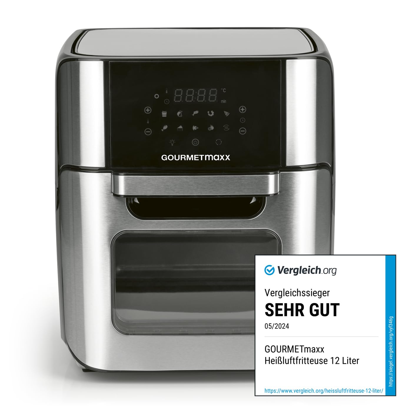 Gourmetmaxx Frytkownica, Stalowy/Czarny, 12 l