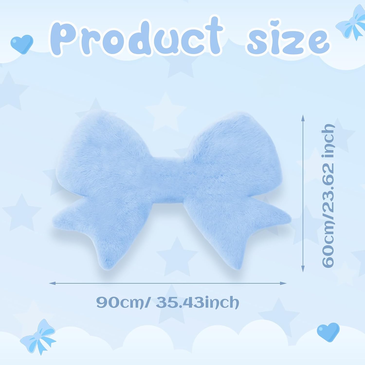 Tinideya Blue Bow Rug 2 x 3 ft Cute Coquette Bow Area Rugs for Girls Bedroom Decor Faux Rabbit Fur Fluffy Bedside Shaggy Carpet with Serged Edge Non Slip for Nursery Playroom Home Floor