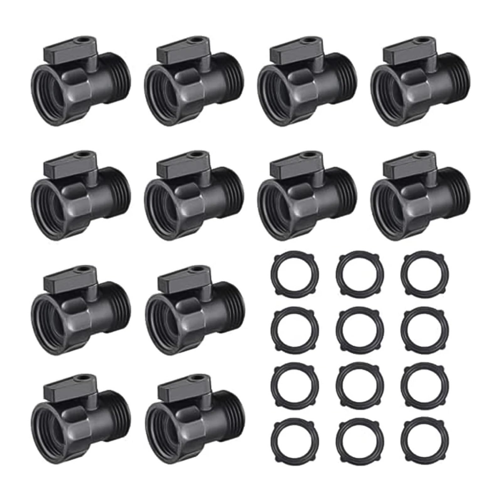 Lot de 24 raccords de tuyau d'arrosage - Connecteurs de contrôle de l'eau de 1,9 cm pour tuyau d'arrosage