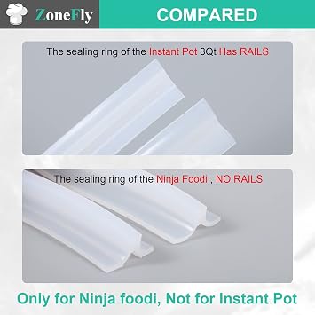 Original Sealing Ring Compatible with Ninja Foodi 6.5 Quart and 8 Quart Pressure Cooker Silicone Replacement Gasket for Ninja Foodi Air Fryer - 2 Packs