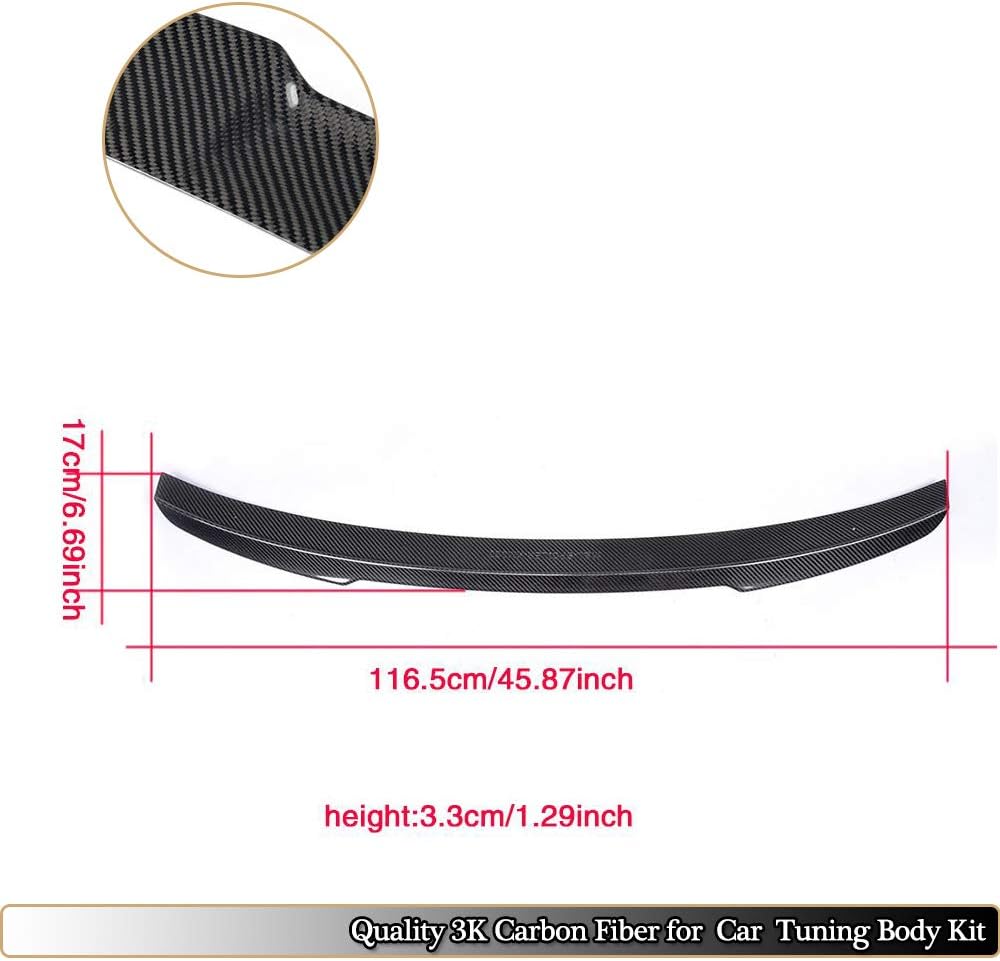 Carbo Fiber Trunk Spoiler fits for Audi A5 S5 4-Door 2012-2017 Rear Boot Lid Highkick Spoiler Wing Lip Factory Outlet (Carbon Fiber)