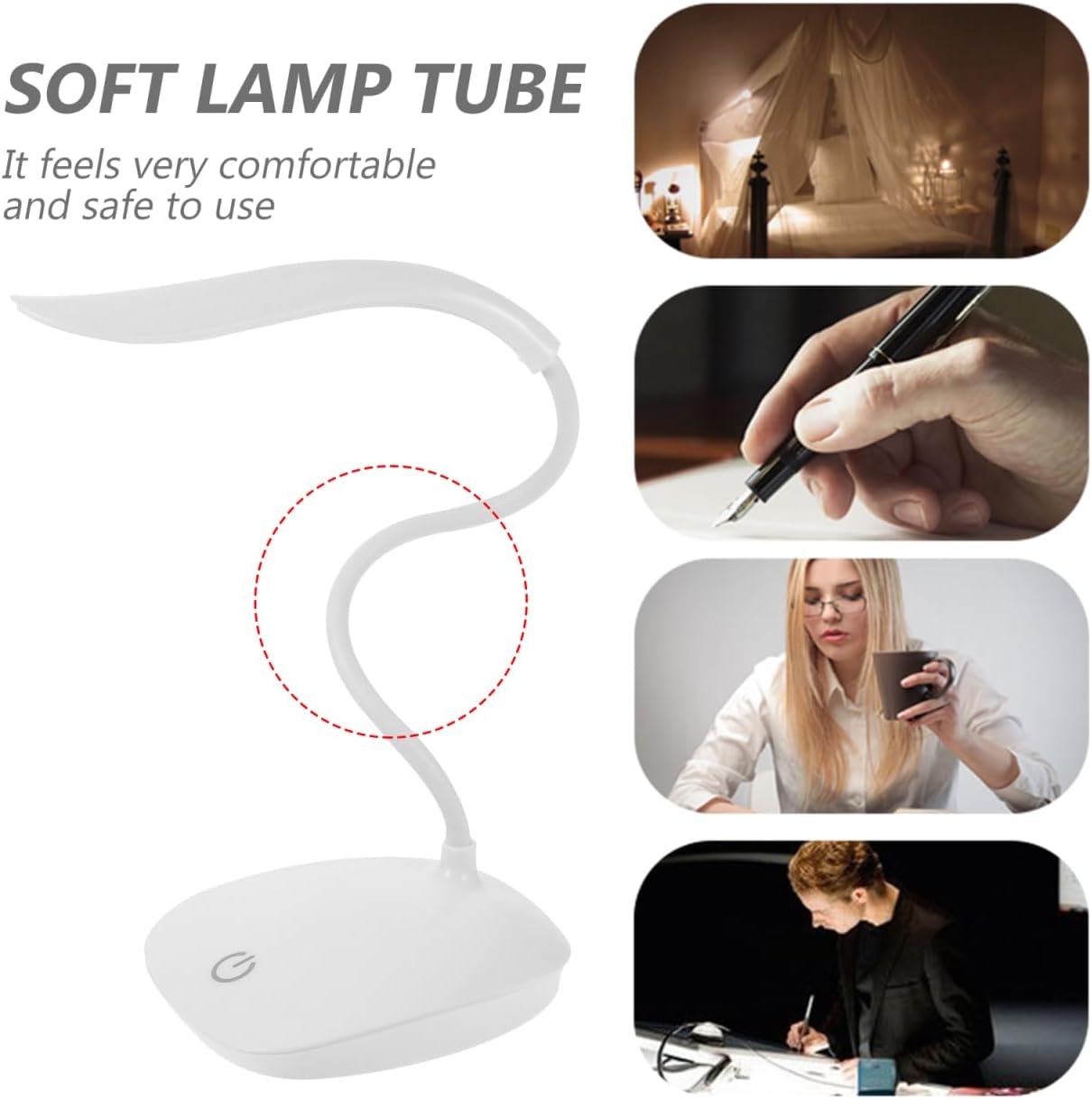 DOITOOL USB Night Light Eye Protection Book Reading Lamp with 360 Rotation USB Charging for Nursery Study Desk and Bedroom