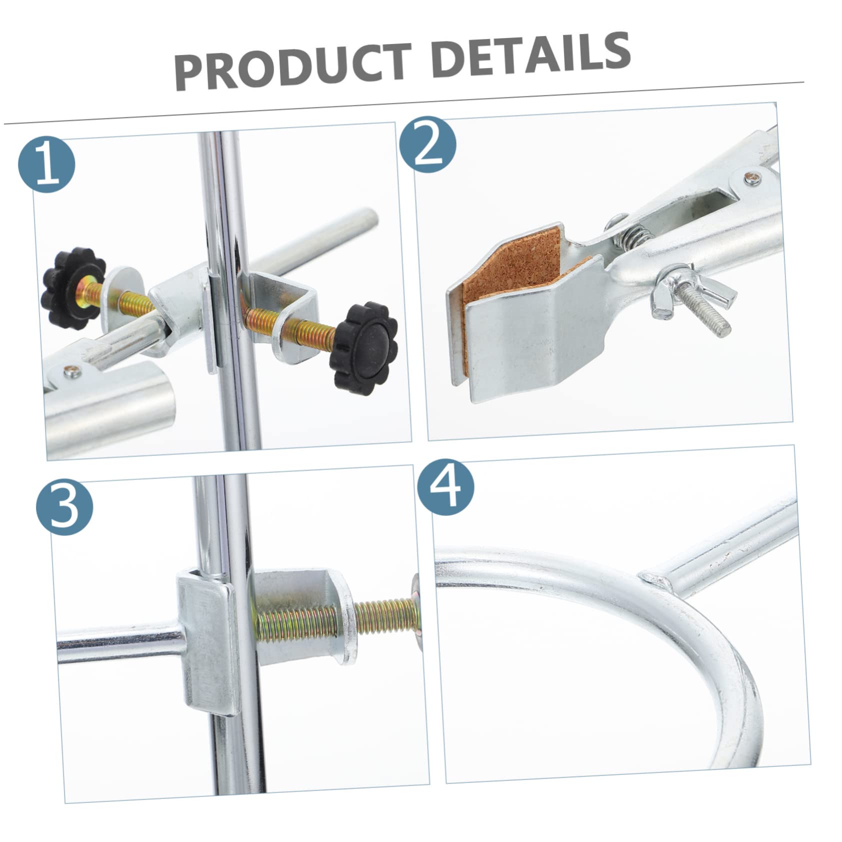 Hemobllo 1pezzi Supporto in Ferro Da Laboratorio Base Quadrata Morsetto Per Pallone in Metallo Attrezzatura Chimica Laboratorio Supporto Metallico Robusto Kit Forniture