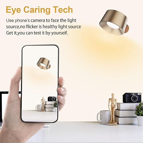 Miniatura 3 de H HAGU LANDE LED Wall Sconces, LED Wall Mounted Lamps, LED Reading Lights for Bedroom, Wireless Lamp with 360 Rotate Magnetic Ball for Reading Study