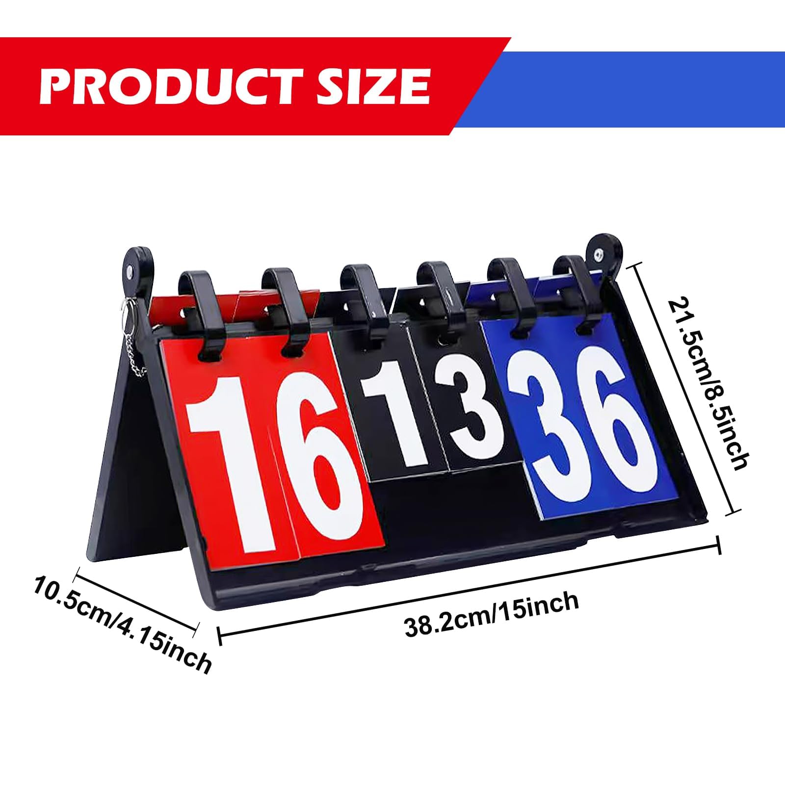 Tabellone segnapunti portatile, con funzione di visualizzazione a 4 cifre, indicatore di livello, contatore punteggio, segnapunti portatile, per pallacanestro, pallavolo, ping pong