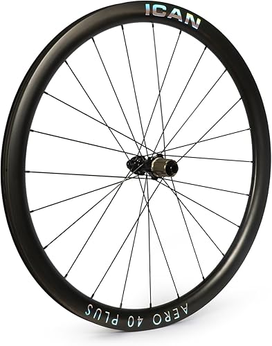 Miniatura 7 de ICAN AERO(Plus) Disco de 1.575 in1.969 in 47.80 oz48.75 oz49.38 oz50.44 oz Carbon Road Bike Wheelset 700C Freno de disco 0.722 in0.906 in Ancho