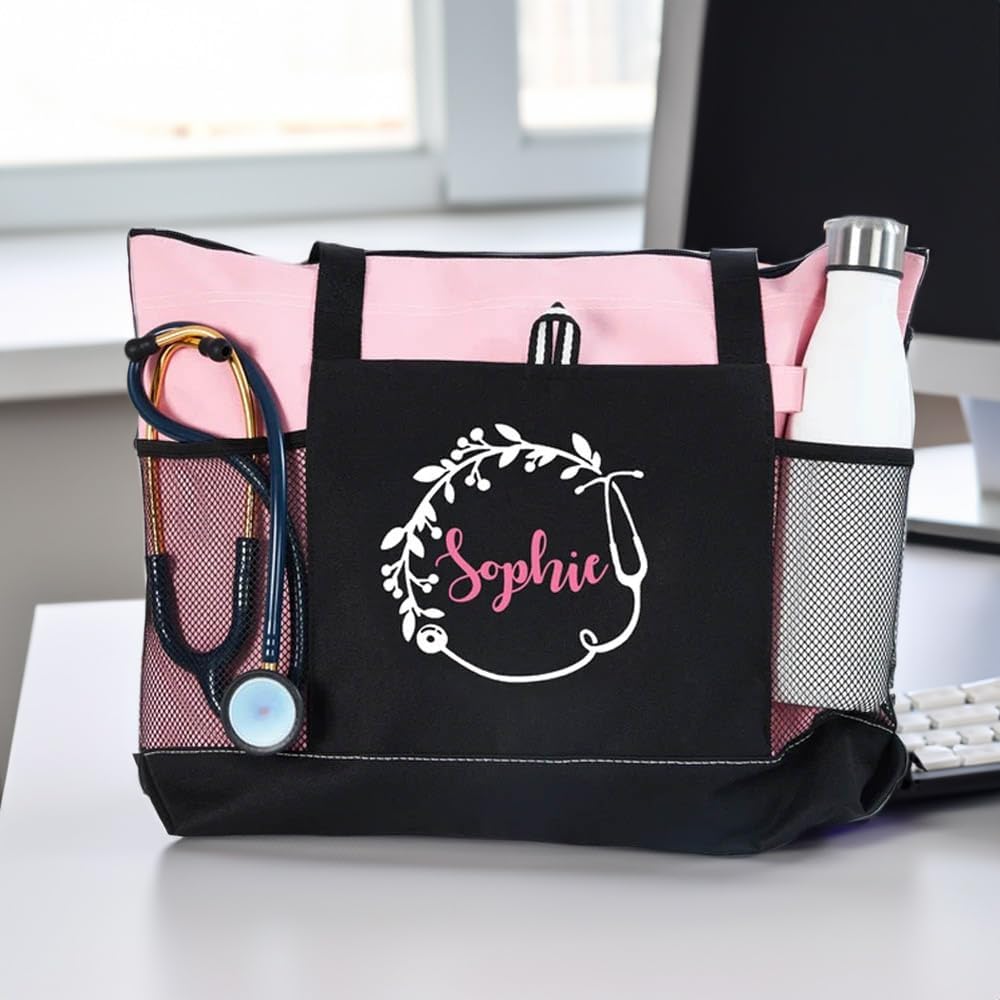 Personalized Multi-Design Nurse Tote Bags for Women - Custom Name Nurse Gifts - RN & CNA Medical Bags