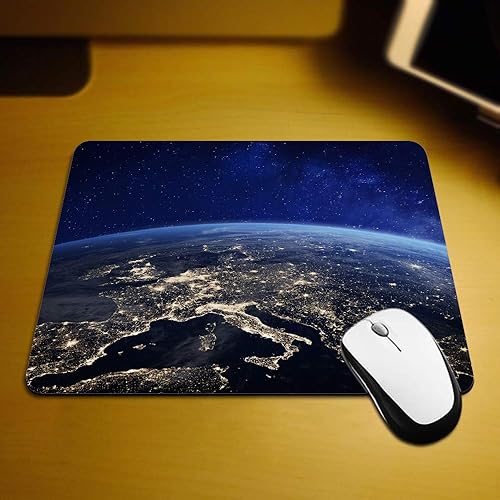 Miniatura 2 de Nicokee Earth from Space Europe - Alfombrilla de mouse de goma antideslizante para computadoras, laptop, oficina, hogar, rectangular,