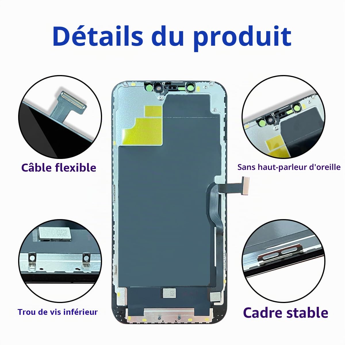 EFaith Écran pour iPhone 15 Pro Max LCD Ecran de Rechange Full HD Tactile Digitizer Assembly avec Kit De Réparation Complet + Protecteur D'écran + Adhésif Étanche pourA2849, A3105, A3106, A3108