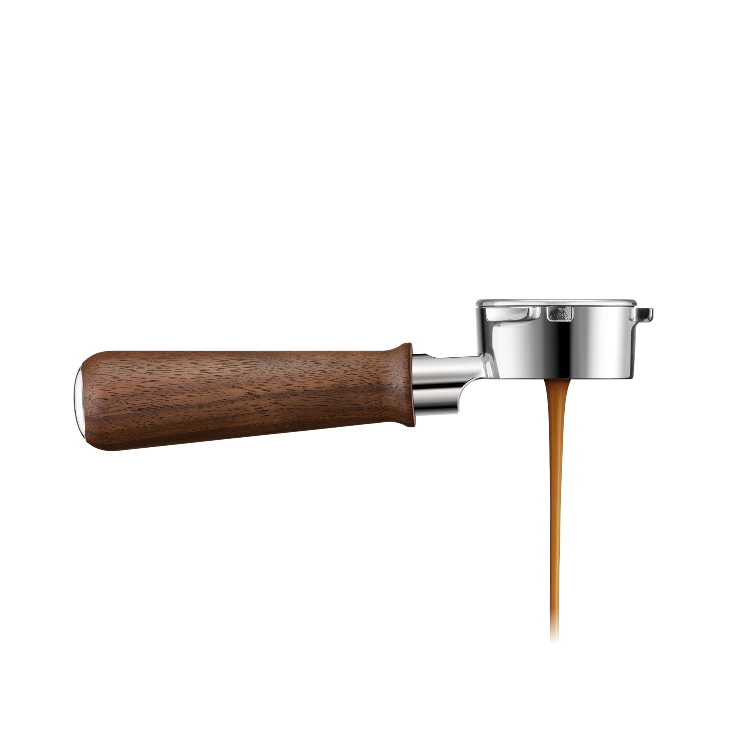 Sage Naked Portafilter 54mm, Portafiltro de Espresso, Nogal Premium | Diseño de Fondo Abierto para Ver la Extracción, Mango Ergonómico de Nogal, Compatible con Filtros de 54mm