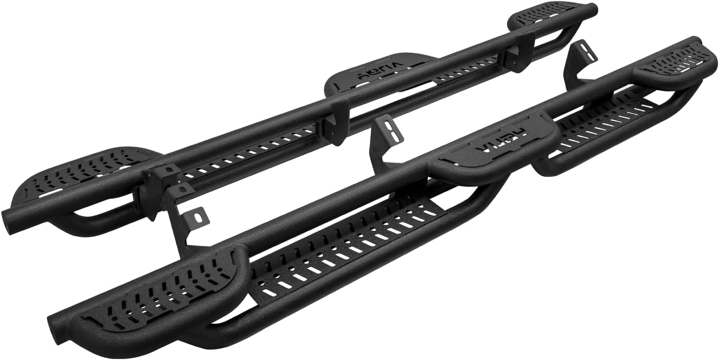 Steel Running Board for 2024-2025 Toyota Tacoma Double Cab/Crew Cab（4 Full Size Doors） Nerf Bar/Side Step（Black Texture）
