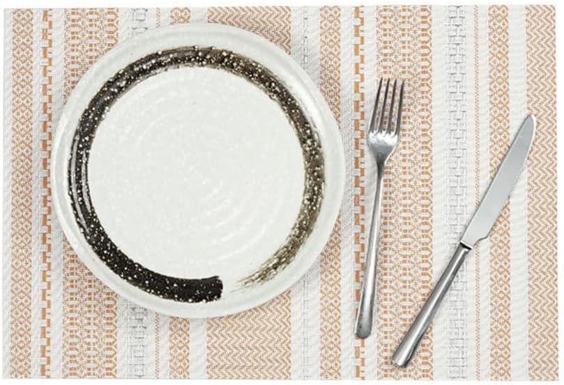 PVC Placemats Ins Wind Striped Insulation Mat Hotel Restaurant Western Food Plate Mat Washable Table Mat(E)