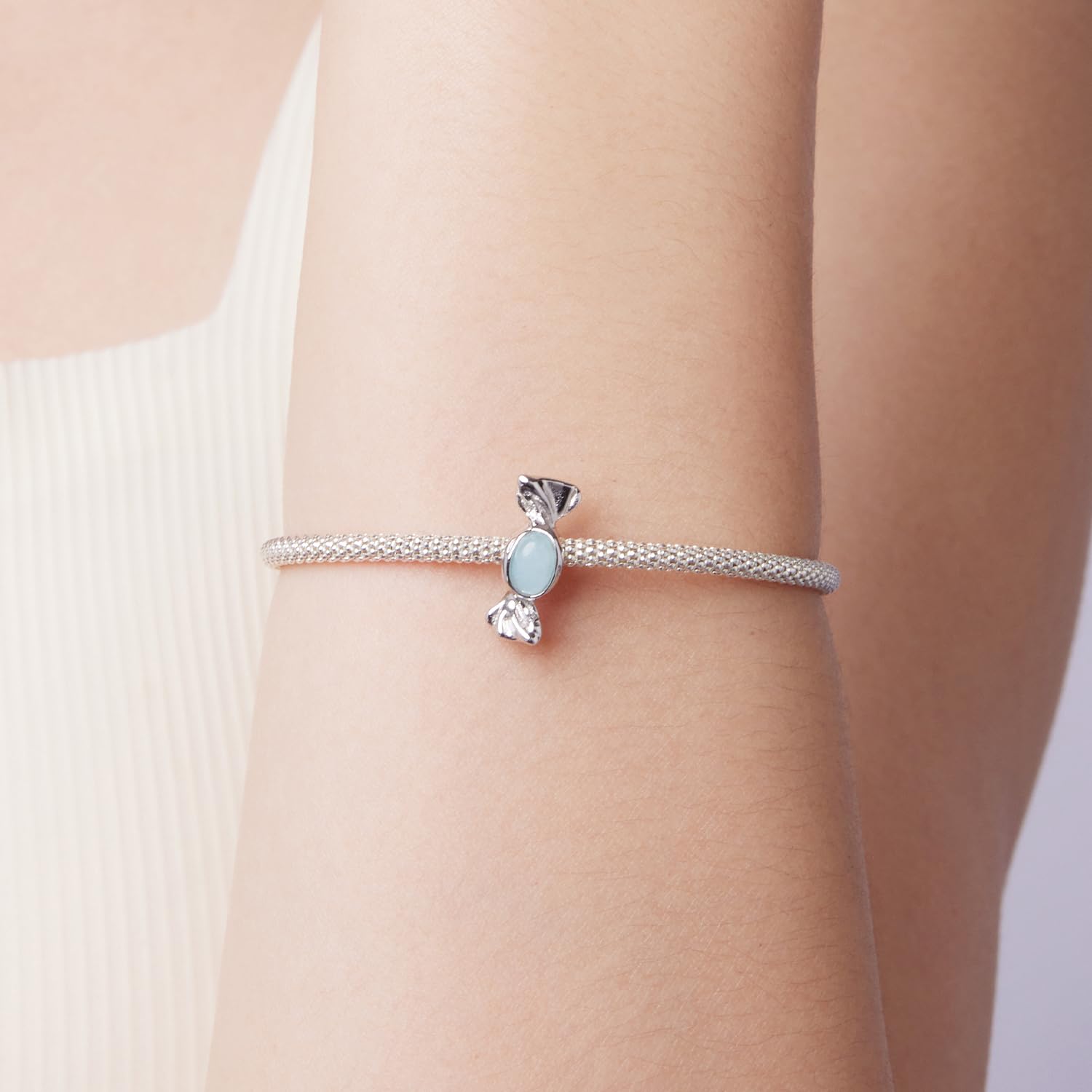Sweet CandyCharm, ciondolo in vero argento Sterling 925, compatibile con la maggior parte dei braccialetti con charm