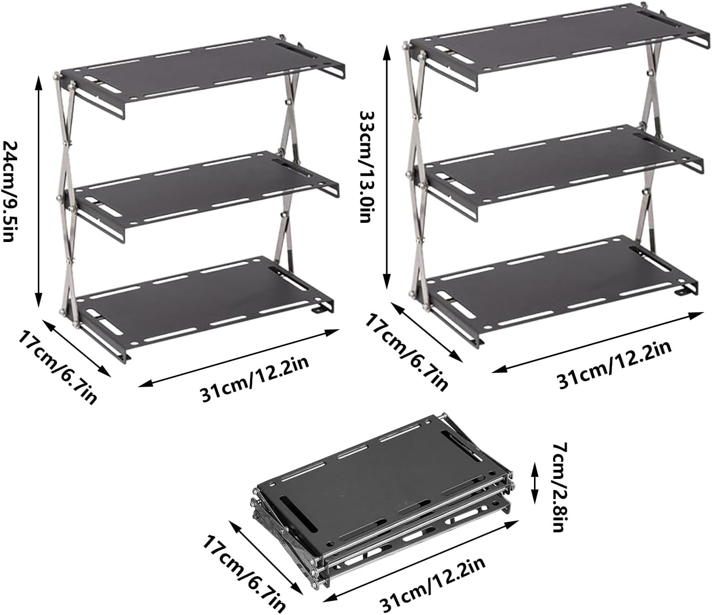 Camping Shelves 3-Tier Foldable Display Stand image 3
