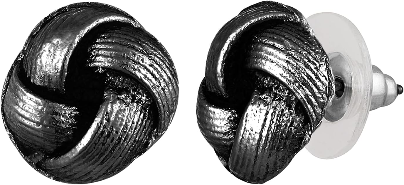 MahiBlack Dun Metal Plating Push Back Piercing Stud/Tops Womens Earrings (ER1109861B)