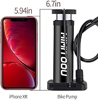 Vista 4 de Bomba para Bicicleta, Mini Bomba de Bicicleta Portátil Bomba de Piso para Bicicleta con Válvulas Presta y Schrader Bomba de Aire de Piso