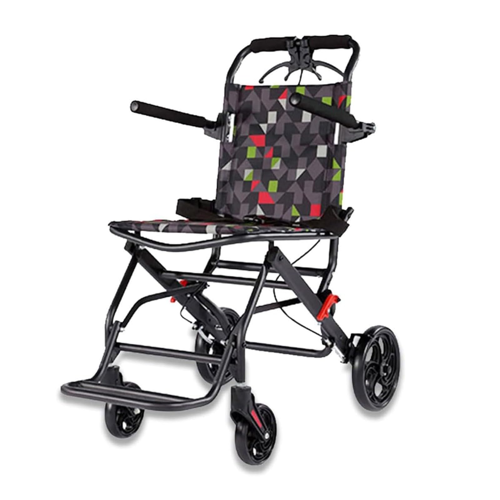 Silla De Ruedas De Tránsito,Silla De Ruedas Plegable Aluminio,Freno En Manetas,Reposapiés Plegables, Reposabrazos Abatibles,Ligera,hasta 100 Kg