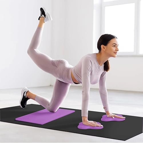 Miniatura 6 de Rodillera de yoga para mujeres, cojín de rodillas de pilates  Codos, muñeca, manos, cabeza, espuma extra gruesa para hombres, juego de 6 piezas
