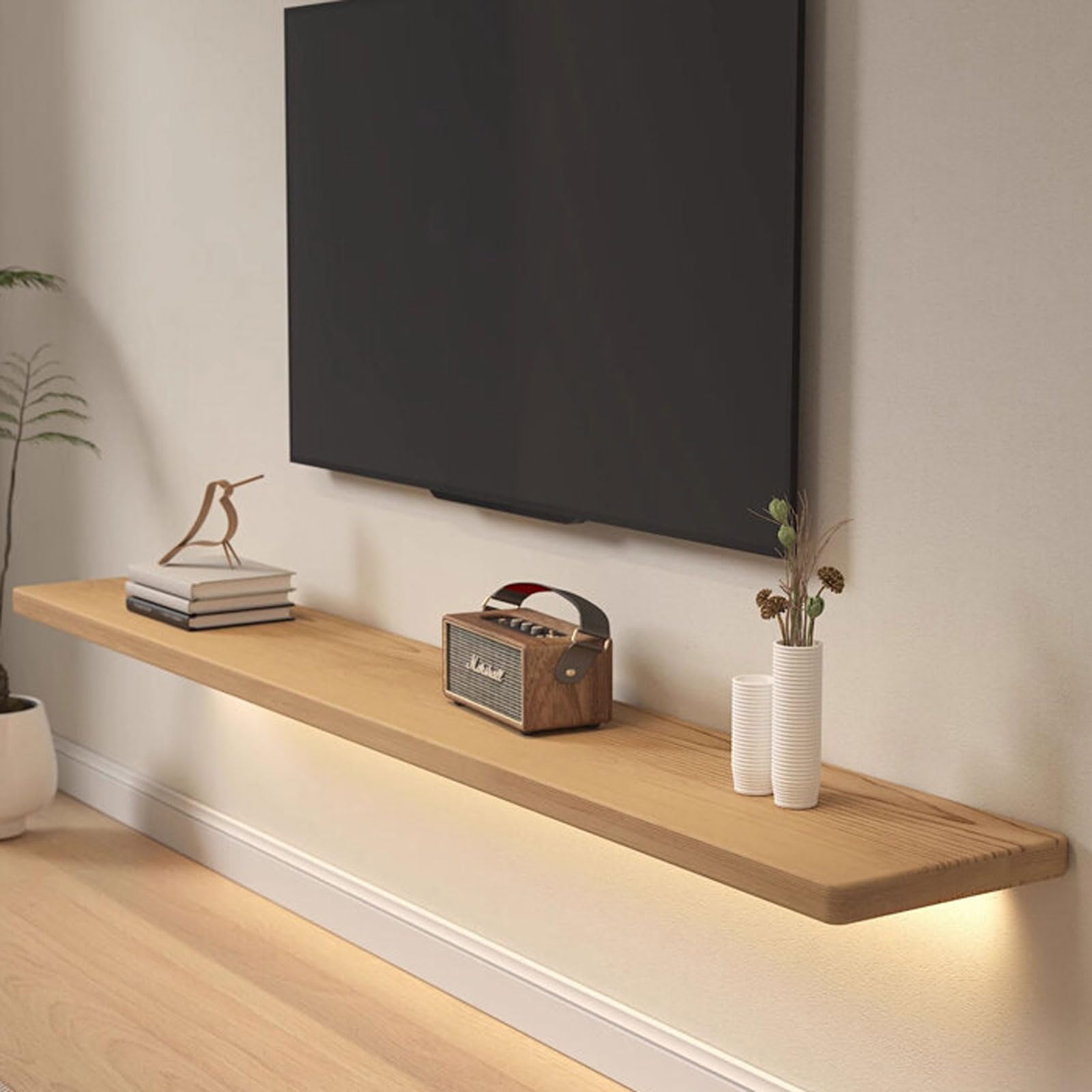 ErnZi Mensola TV a parete Mensola galleggiante Mensola a muro Supporti TV Console TV multimediale Mensola TV Scaffale decorativo Scaffale per libri Scaffale per giochi Espositori Scaffale per merci