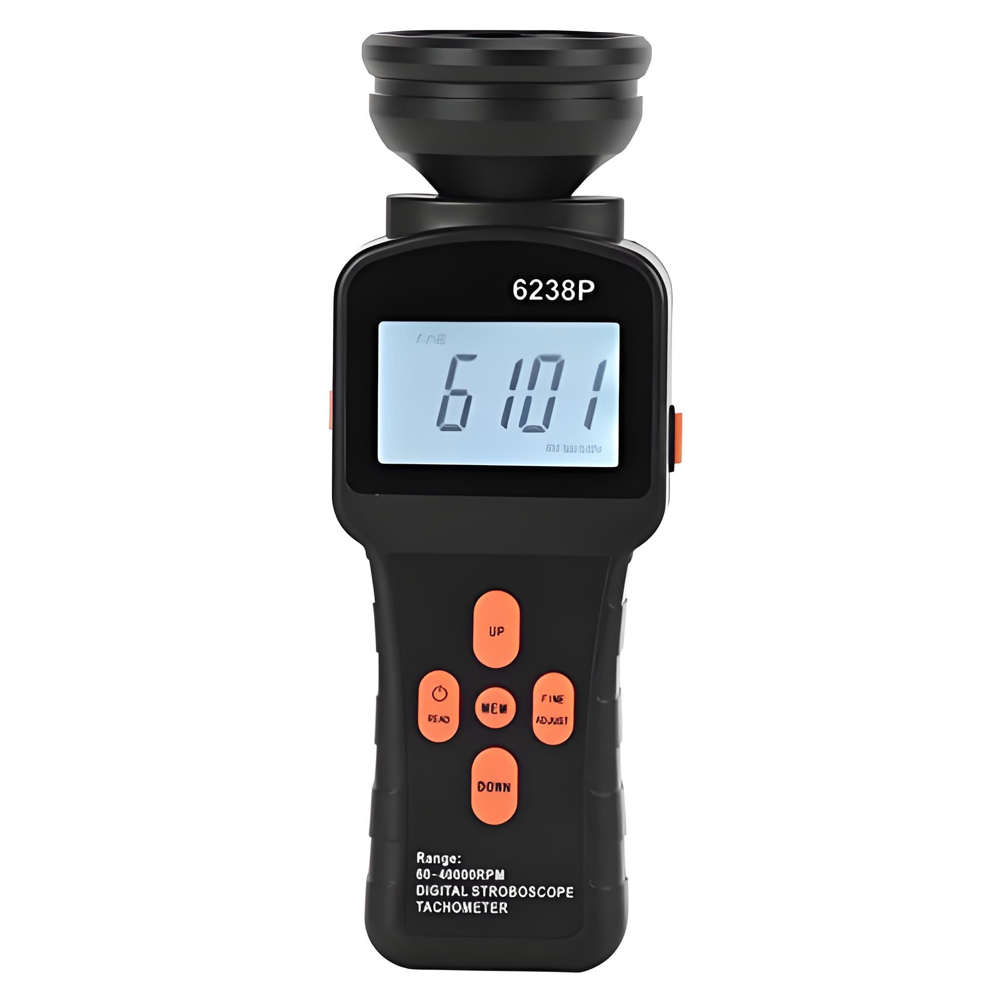 6238P Tachymètre de Flash Stroboscope Numérique Portable à Grand éCran LCD Portable, Compteur de Révolution, Faible Consommation D'énergie Et, Avec Grand éCran D'affichage Rétroéc