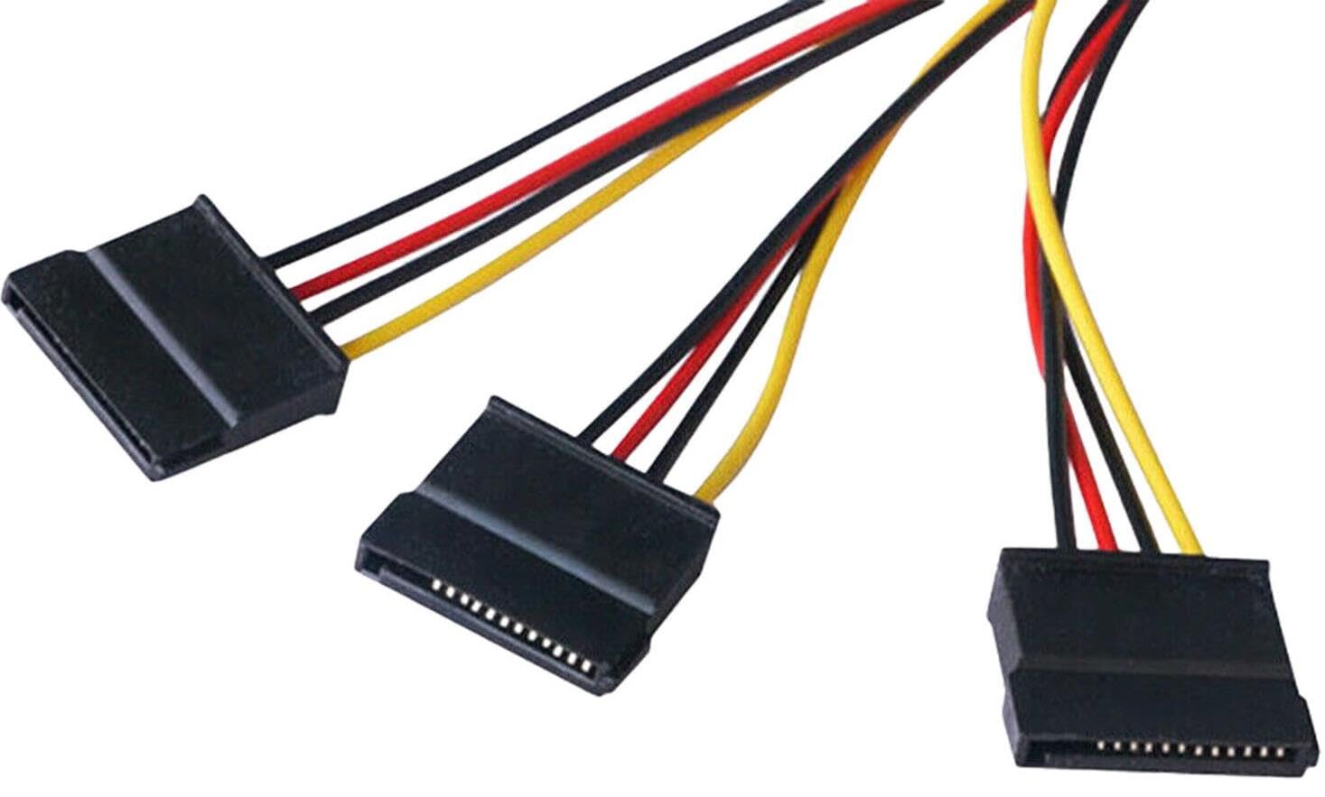 Lunatic 8549 Kasa içi 3 Port ide Molex Sata Power Hdd 4 Pin Güç Kablosu 4pin Molex erkek/ 3x 15pin SATA dişi 3 port sata dişi 1 port 4 pin ide power erkek