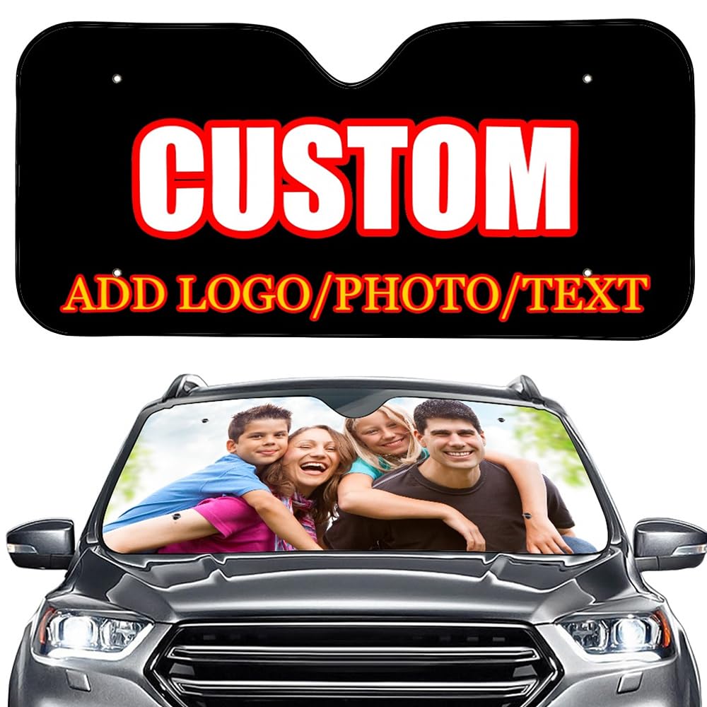 Tenda Parasole Personalizzata Per Auto Con Foto – Visiera Parabrezza Pieghevole 130x70 Cm O 140x76 Cm, Protezione UV, Con 4 Ventose, Isolamento Termico, Regalo Originale - 3