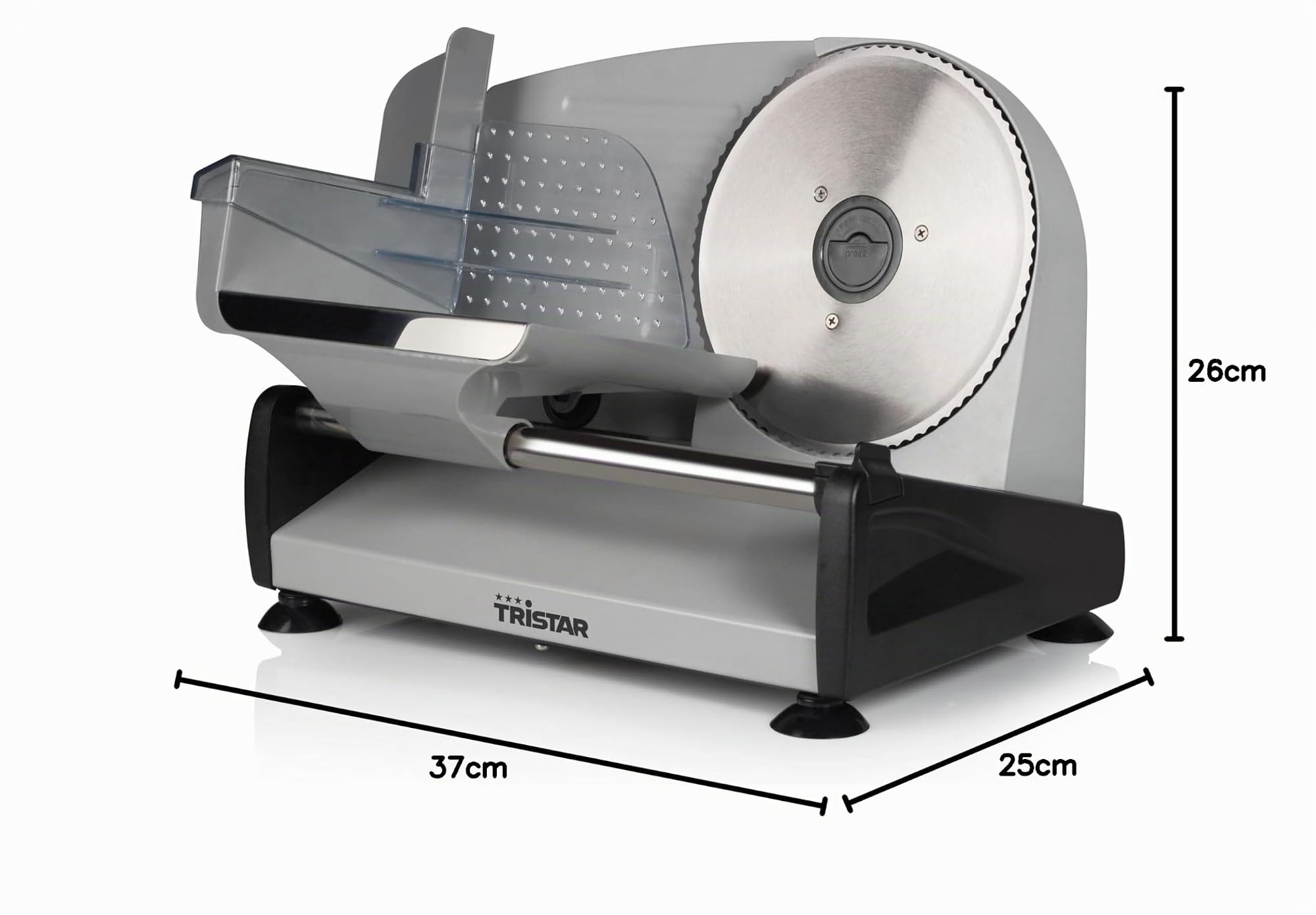 Tristar EM-2099 Cortafiambres - Grosor de corte hasta 1,5 cm, cuchilla de 19 cm, 150 W