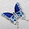 Butterfly Embroidered Badge Iron On Sew On Patch, Blue