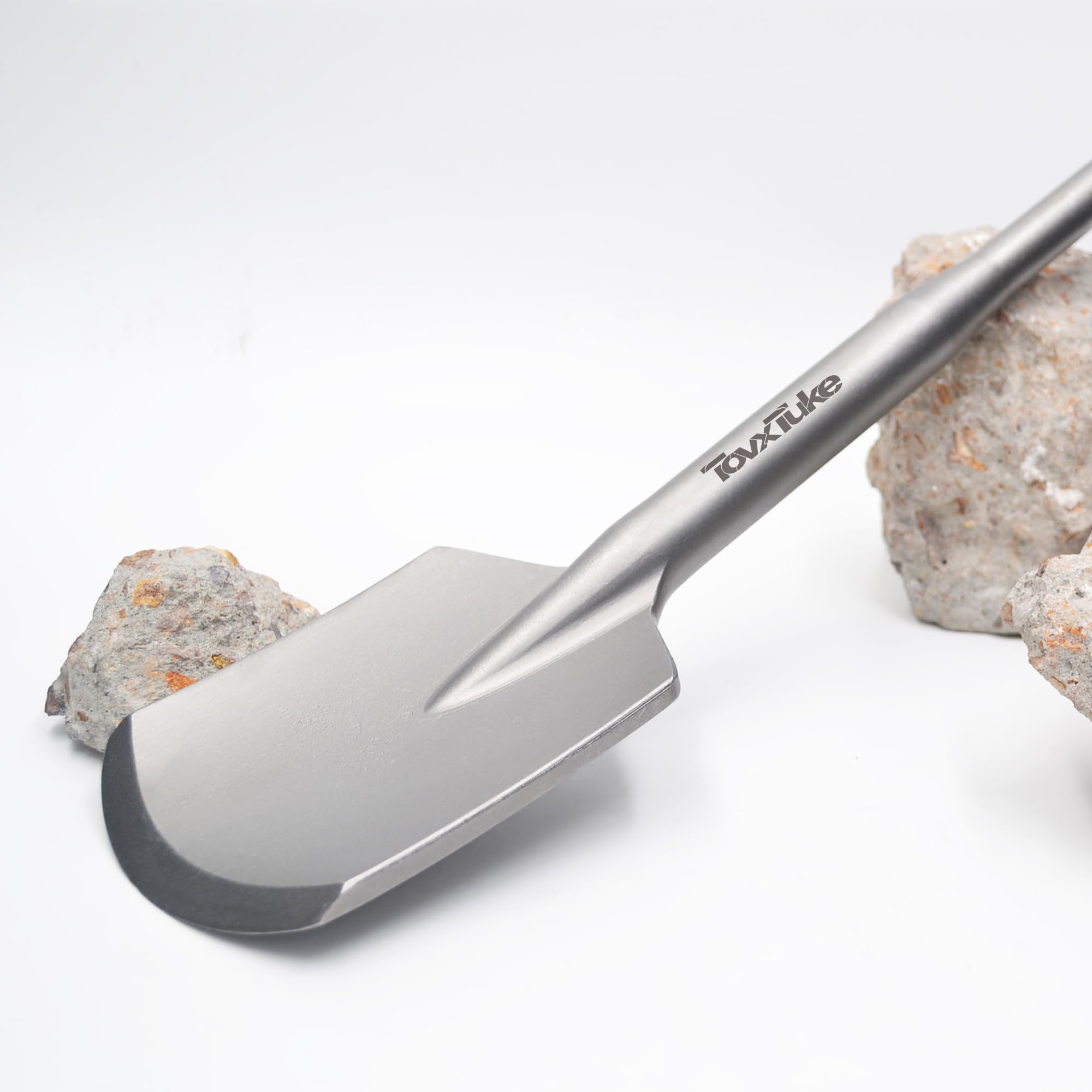 TovxTuke SDS Max łopatka do gliny, 4-1/5.1 cm x 43 cm, stalowa łopata do młota obrotowego SDS Max, młot pneumatyczny, do kopania w ogrodnictwie, glinianej glebie, piaskowca Adobe