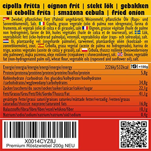 Fettarmer Premium Röstzwiebel - Zum Würzen/Kochen/Garnieren - sofort verwendbar. MAISTRO Premium Röstzwiebel 200g