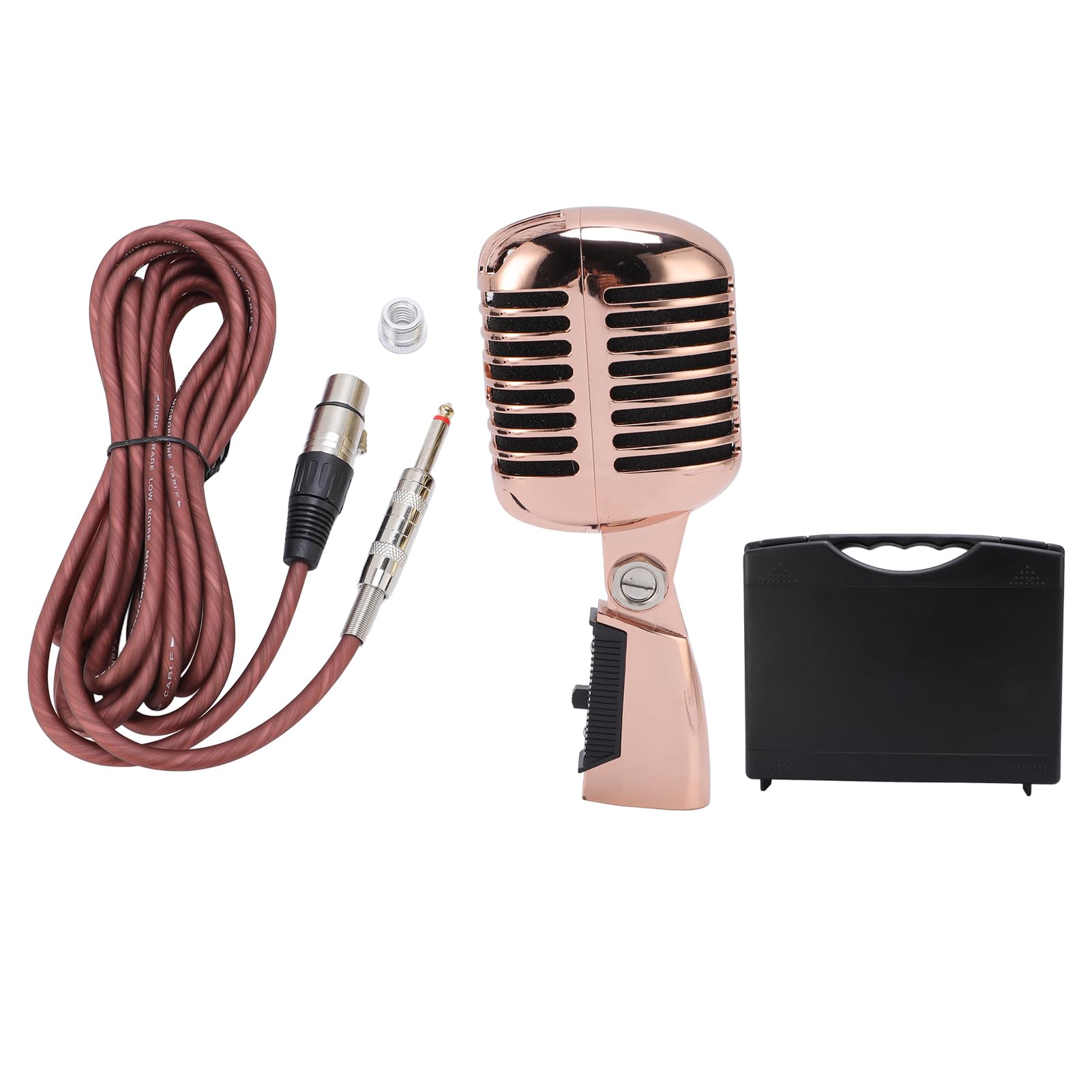 GOWENIC Micrófono Dinámico Cardioide Profesional para Escenario, Salida de Sonido Superior, Adecuado para Músicos de Conciertos, Respuesta de Frecuencia de 50-18KHz (Oro Rosa)
