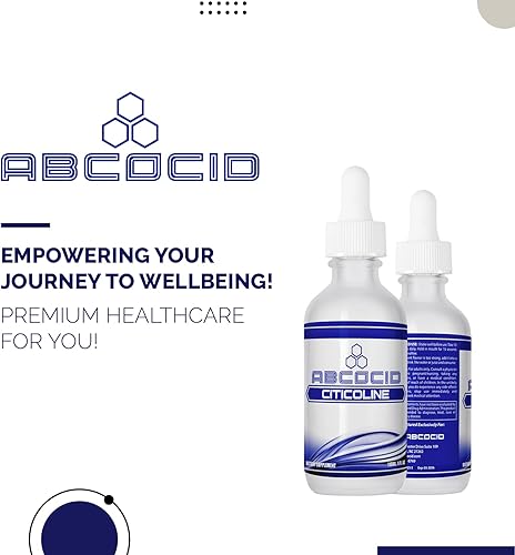 Miniatura 8 de ABCOCID Citicoline - Gotas líquidas de 490 mg, líquido de 4 onzas, 240 porciones, fabricadas en Estados Unidos, absorción rápida, ingredientes