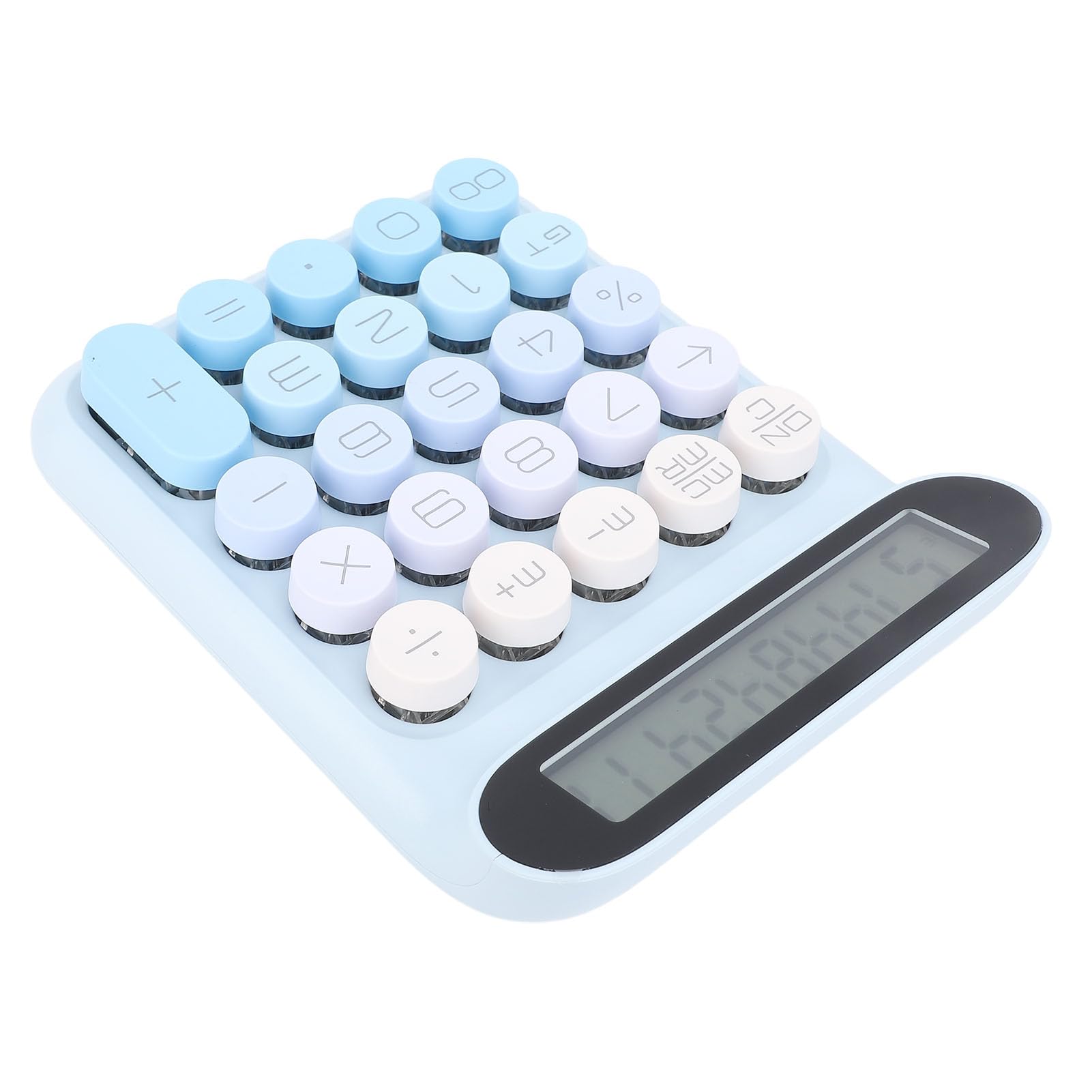 Zunate Calcolatrice da Tavolo con Cuscinetti Antiscivolo e Schermo LCD Ergonomico da 15° per Uso Aziendale e Domestico (BLUE)