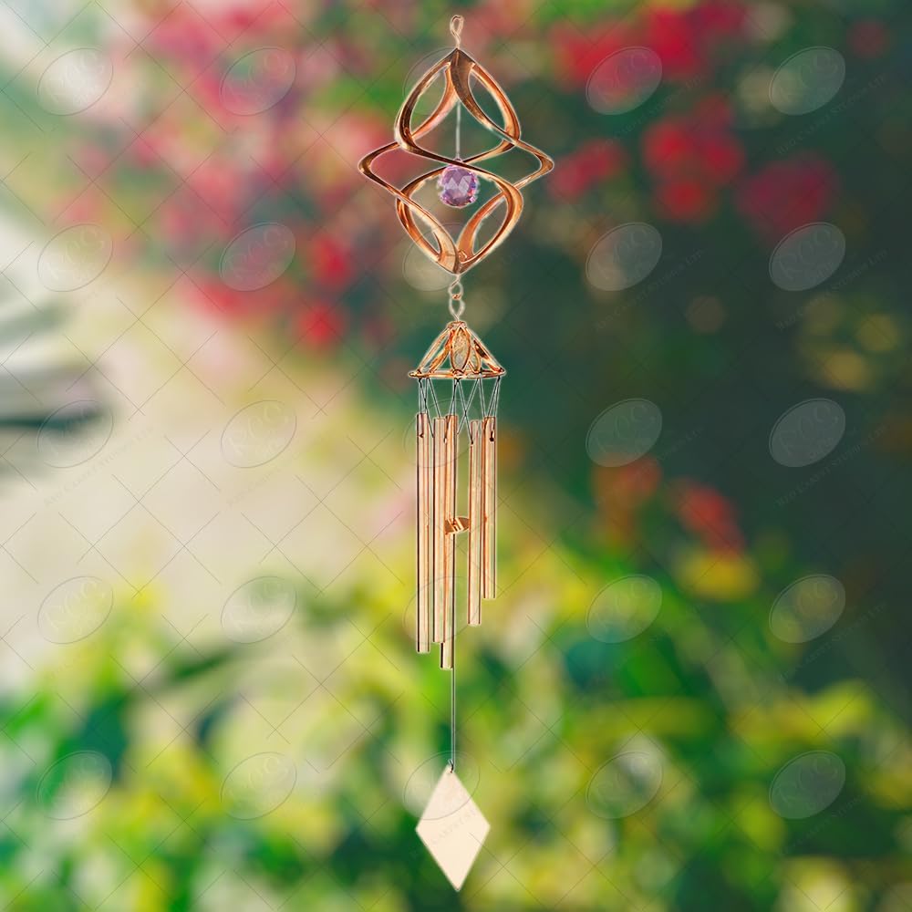 Red Carpet Studios Windchimes Cosmix Spinner Wind Chime, 25-Inches, Copper & Purple