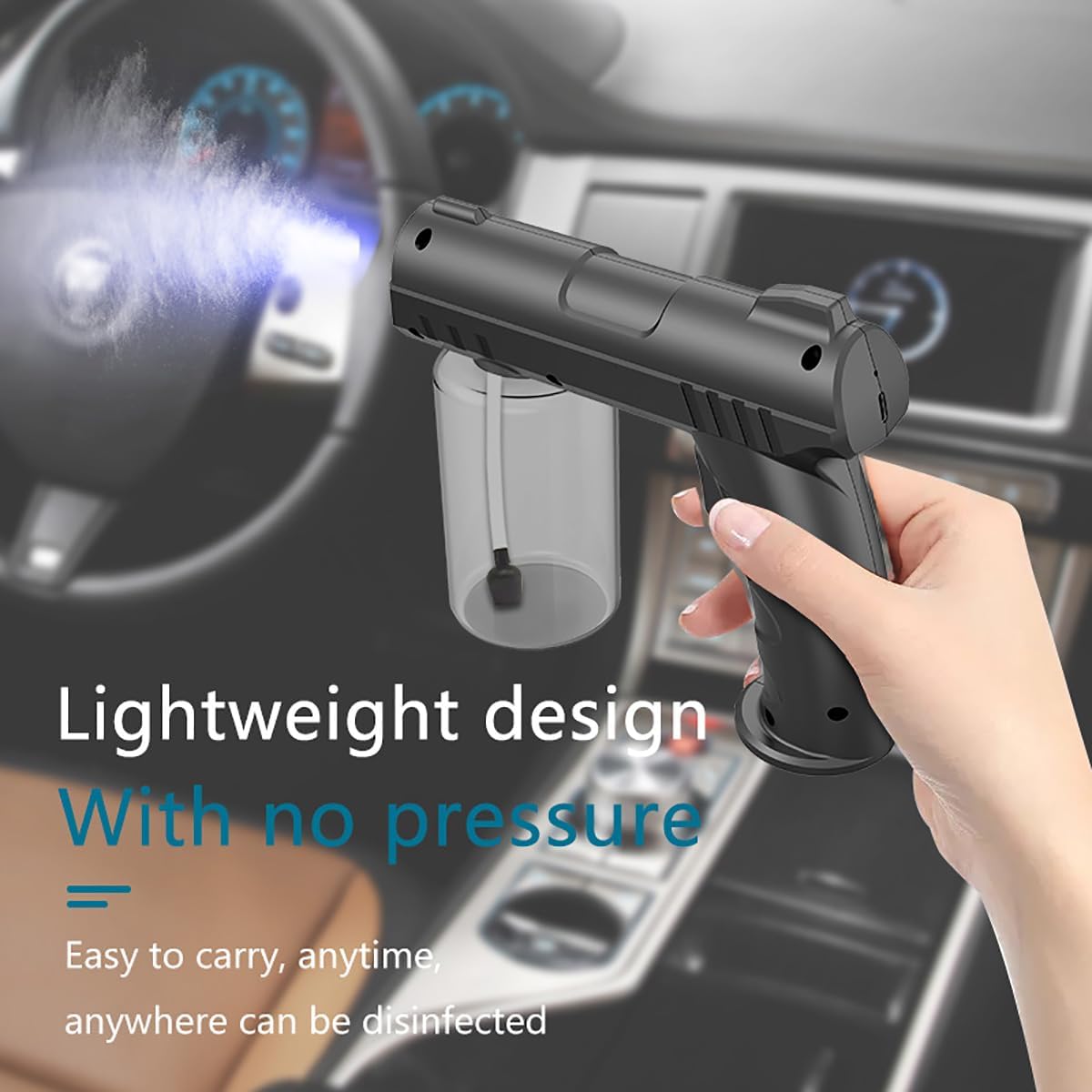 Handheld Electric Nano Disinfection Spray with Blue Light Technology - Portable Atomizer for Home, Office and Travel Use