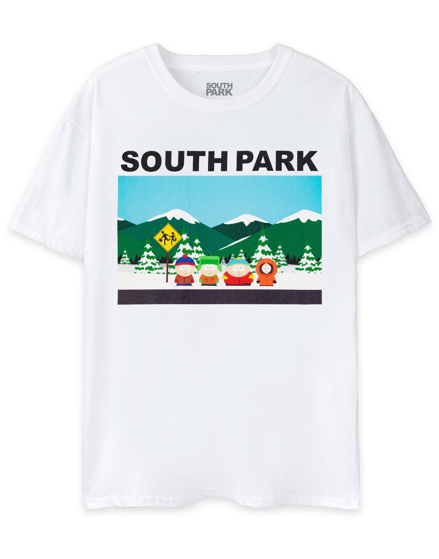 South Park Classic Scene White Cotton T-Shirt - Men's XXL - Licensed Apparel